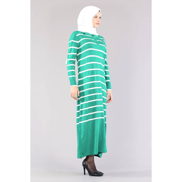 Tekbir 8310 Polo Striped Dress Single