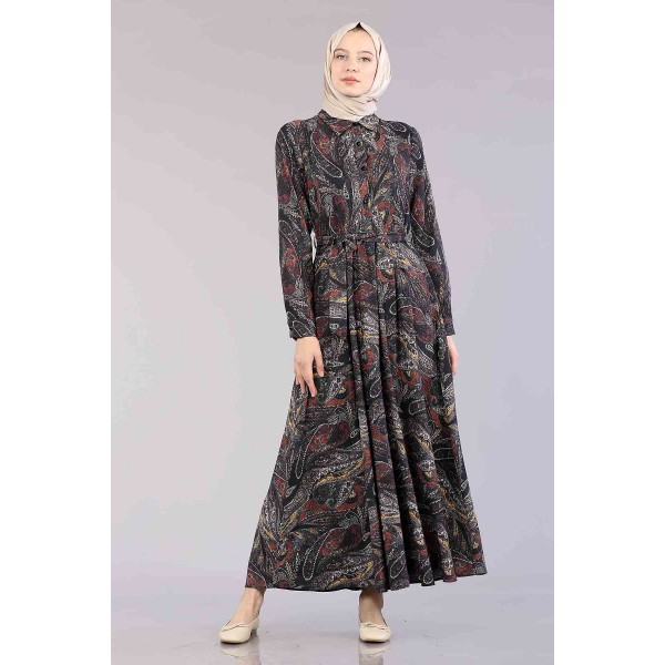 Tekbir 13022 Shawl Dress Black