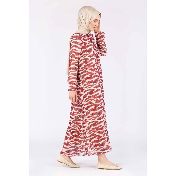 Tekbir Bulent Turan Patterned Pleat Dress