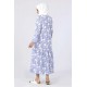 Tekbir Floral Patterned Dress With Elastic Sleeves