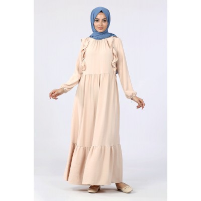 Tekbir İkoll Frill Dress With Tassel Belt