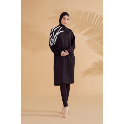 Mayo burkini Marina Black Fully Covered Hijab Swimsuit M2308