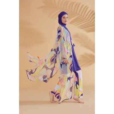 burkini cover Marina Colourful Caftan Kimono Pareo P2332