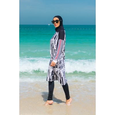 Mayo burkini Marina Black Full Covered Hijab Swimsuit M2302