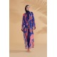 burkini cover Marina Geometric Sax Hijab Swimwear Kimono Pareo P2339