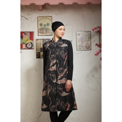 Mayo Burkini Crocus Fully Covered Swimsuit - Leopard Mayo Burkini Crocus Fully Covered Swimsuit - Leopard