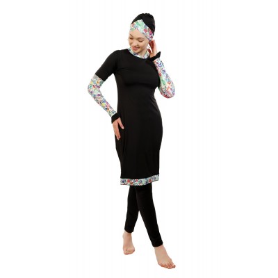 Mayo Burkini Aysegul Fully Covered Swimsuit Flower Mayo Burkini Aysegul Fully Covered Swimsuit Flower