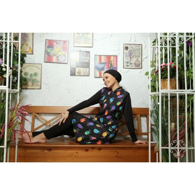 Mayo Burkini Crocus Pineapple Patterned Swimsuit Mayo Burkini Crocus Pineapple Patterned Swimsuit