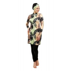 Mayo Burkini  Esra Full Covered Leaves Mayo Burkini  Esra Full Covered Leaves