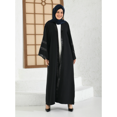 Filizzade Woman Abaya Unlined Fabric Embroidered 