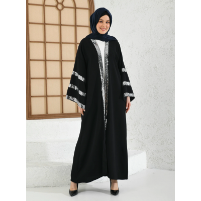 Filizzade Woman Abaya Unlined Fabric Embroidered 
