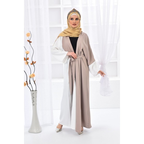 Filizzade Woman Unlined Open Front Garnish Abaya