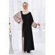 Filizzade Woman Unlined Open Front Garnish Abaya