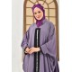 Abaya Striped Pattern Front Garnish Detailed