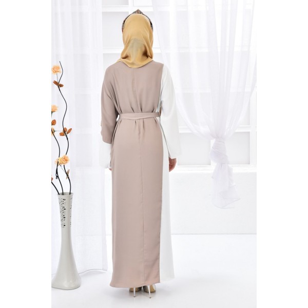 Filizzade Woman Unlined Open Front Garnish Abaya