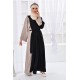 Filizzade Woman Unlined Open Front Garnish Abaya