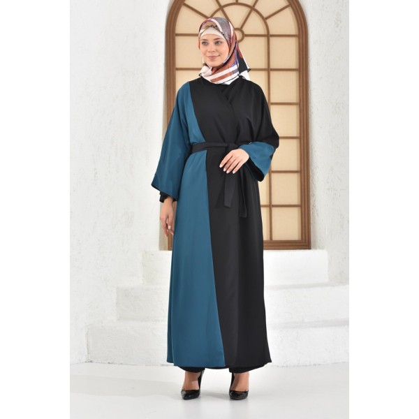 Filizzade Woman Unlined Open Front Garnish Abaya