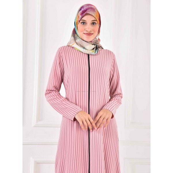 Filizzade Woman Abaya Stripe - Crew neck