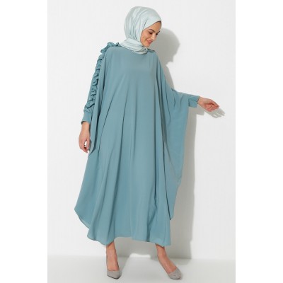  Filizzade Woman Abaya Mint Unlined - Crew neck  