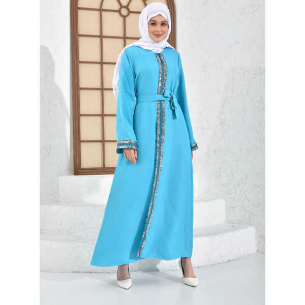 Filizzade Woman abaya Unlined - Crew neck