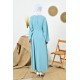 Filizzade Woman Crew neck Belted Loose Abaya