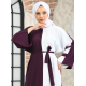 Filizzade Woman Crew neck Belted Loose Abaya