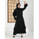 Filizzade Women's Abaya With Belt And Unlined - Round Neck