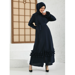 Filizzade عباية نسائية بالحزام و غير مُبطنة - ياقة دائرية 