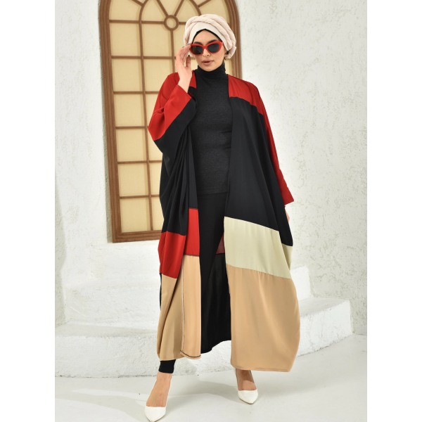 Filizzade Woman abaya Unlined Multi Piece Garnish Abaya