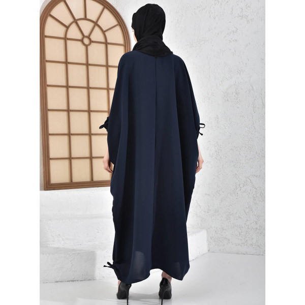 Filizzade Woman Loose abaya Unlined Fabric - Round Neck