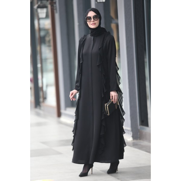 Abaya BLACK FLYWHEEL FERRACE