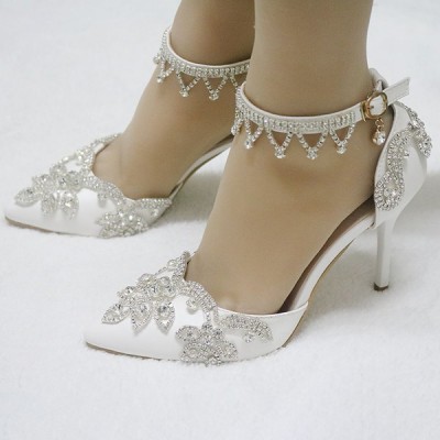 Wedding Shoes Women's Leatherette Stiletto Heel Closed Toe Pumps Sandals Mary Jane