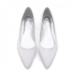 أحذية الزفاف المرأة حريري الساتان شقة كعب مغلق الشقق