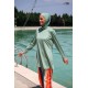 Mayo burkini Marina Mold Green Women's Line Pattern Design Hijab Swimsuit M2227