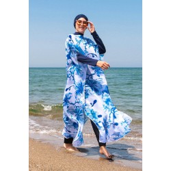 burkini cover Marina Hijab Swimwear Floral Patterned Kaftan Kimono Pareo P2108 burkini cover Marina Hijab Swimwear Floral Patterned Kaftan Kimono Pareo P2108