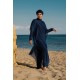 burkini cover Marina Hijab Swimsuit Worn Over Kaftan Kimono Pareo P2201-Navy Blue