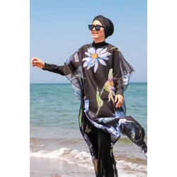 burkini cover Marina Hijab Swimwear Floral Patterned Kaftan Kimono Pareo P2105 burkini cover Marina Hijab Swimwear Floral Patterned Kaftan Kimono Pareo P2105