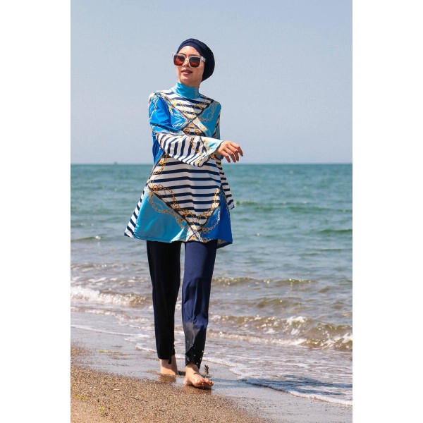 Mayo burkini Marina Swimsuit Hijab Swimsuit 1949-Navy Blue