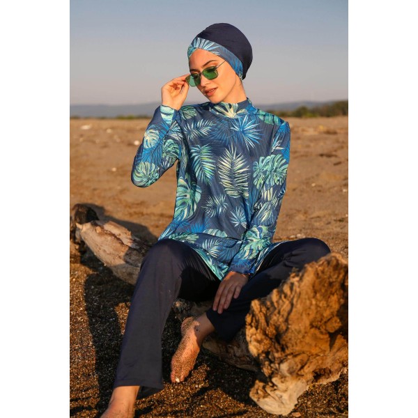 Mayo burkini Marina Hijab Swimsuit Leaf Pattern M2112