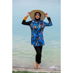 Mayo burkini Rivamera Black Pattern Detailed Hijab Swimsuit R1103 Mayo burkini Rivamera Black Pattern Detailed Hijab Swimsuit R1103