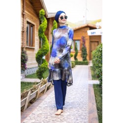 Mayo burkini Marina Swimsuit Hijab Swimsuit M2022-Navy Blue