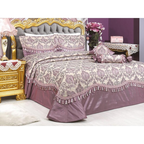 Duvet Cover Vinaldi Brand Jacquard Bed Cover Powder