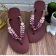  Burgundy Women slippers decorated with distinctive stones