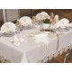 Luxury tablecloth Papatya Tablecloth 26 Piece Cream