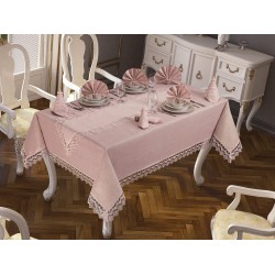 Luxury tablecloth Easy Linen Tablecloth Set 18 Pieces Powder