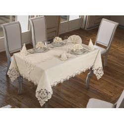 Luxury tablecloth Miray Table Cloth 26 Piece Cream