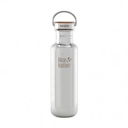 Klean Kanteen 0.8L Stainless Reflect Bamboo Cap Water Bottle - Steel Water Bottle - Mirrored