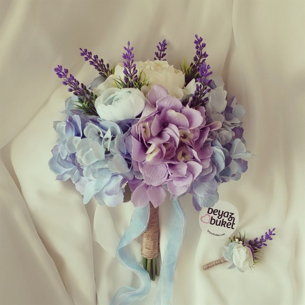 Wedding Bouquet Lilac Blue Hydrangea Bridal Bouquet