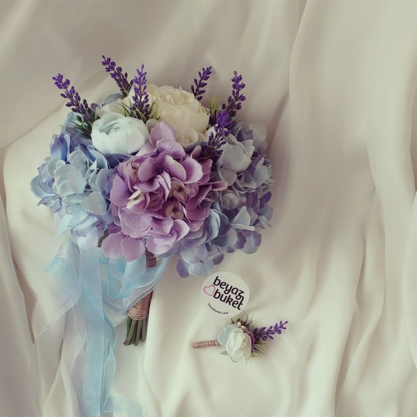 Wedding Bouquet Lilac Blue Hydrangea Bridal Bouquet