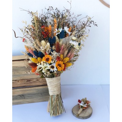 Wedding Bouquet زهرة جافة زهرة الزفاف البرية Wedding Bouquet زهرة جافة زهرة الزفاف البرية
